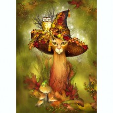 CAROL CAVALARIS COLLECTION Cat in a Fancy Witch Hat 3